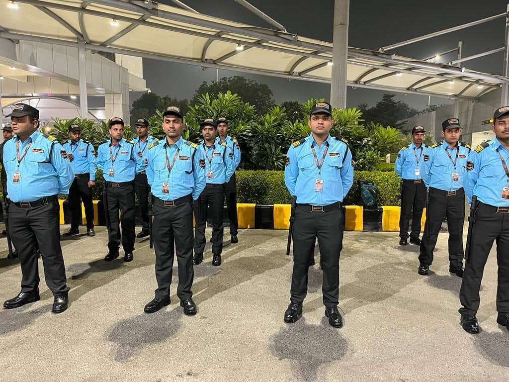 ADS security guards in formation on night duty