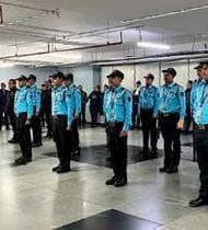 ADS security guards during a physical training drill